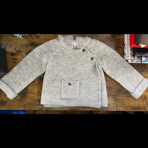 GOCCO baby 12/18m knit side button hooded sweater